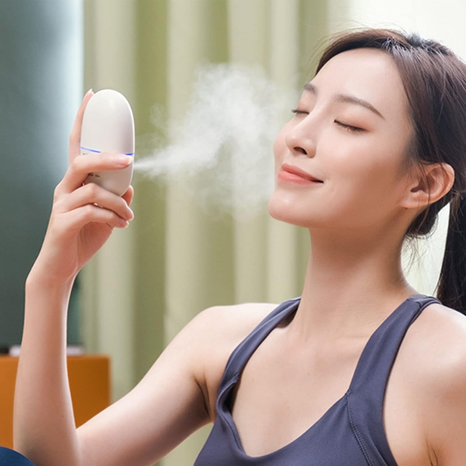 Rociador facial práctico de 1.2 fl oz, vaporizador facial portátil, mini USB para extensiones de pestañas, cuidado de la piel, maquillaje (blanco)