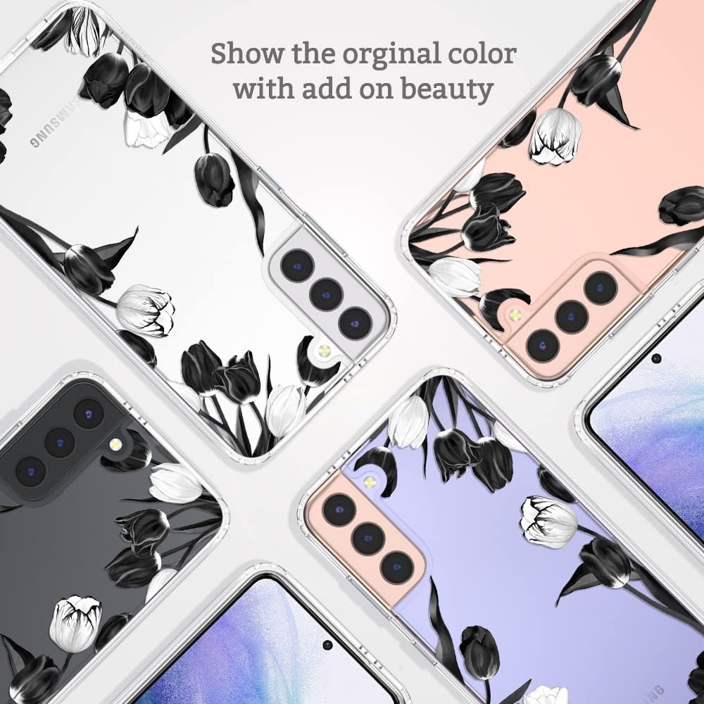 MOSNOVO Funda diseñada para Galaxy S21, protección contra caídas de grado militar de 6.6 pies, funda transparente a prueba de golpes para Samsung
