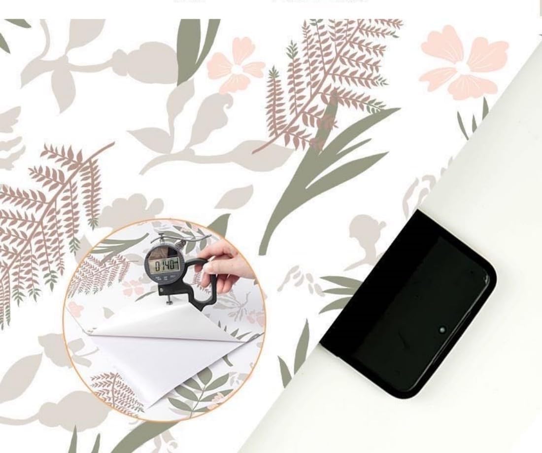 Revestimiento de cajón con diseño floral rosa para despegar y pegar, papel tapiz autoadhesivo de vinilo extraíble, decorativo, para estantes,