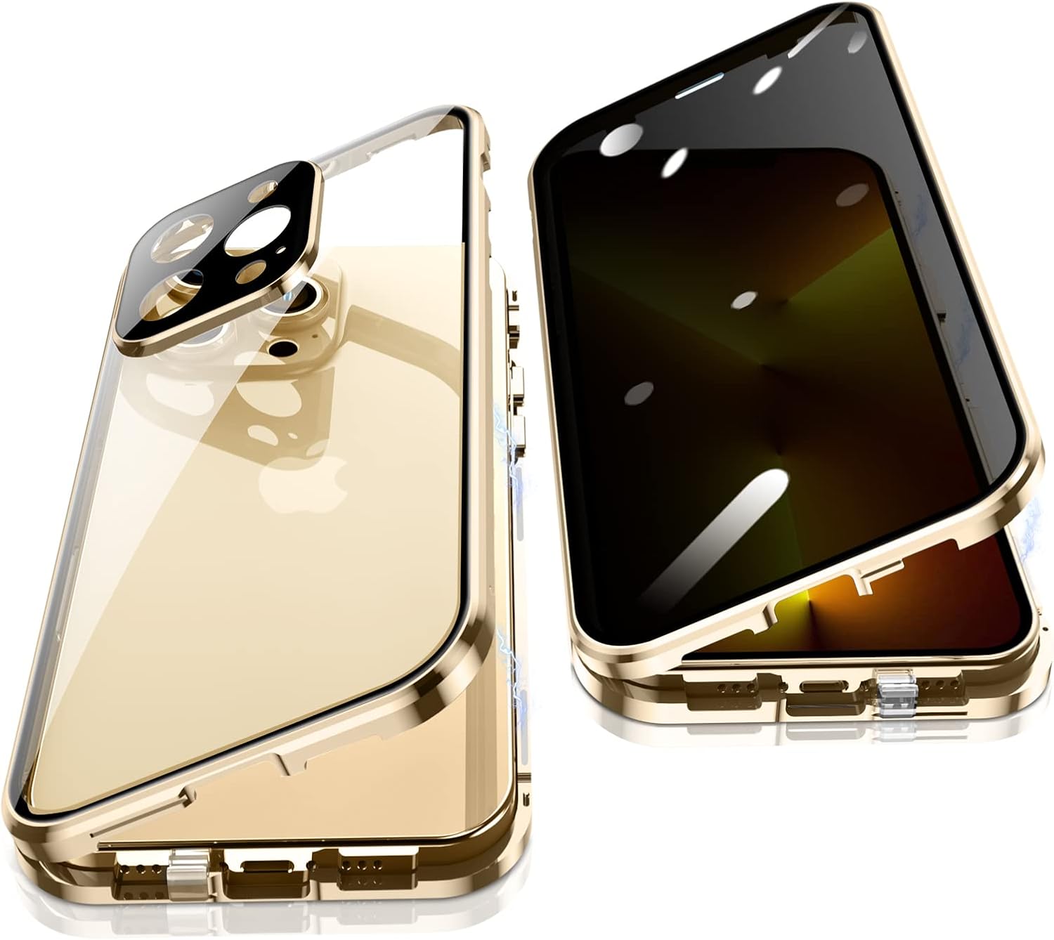 Jonwelsy – Funda antiespía para iPhone 13 Pro (6.1 pulgadas), cubierta de vidrio templado de privacidad frontal y trasera de 360 grados, pantalla
