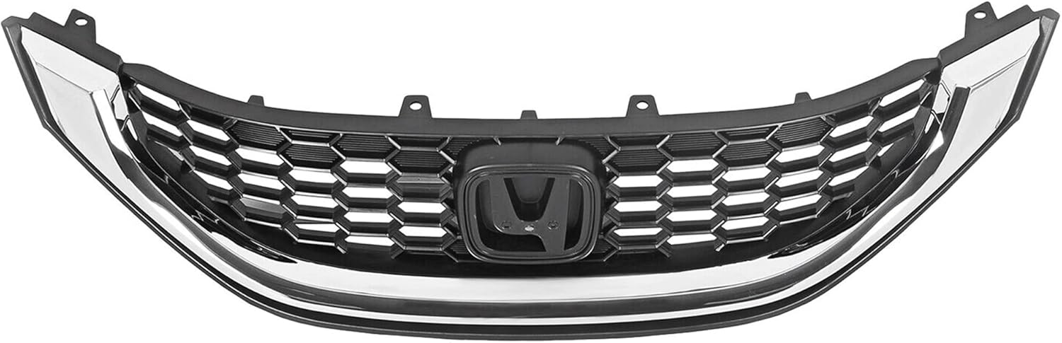 Para 2013 2014 2015 Honda Civic Sedan Parachoques Delantero Superior Parrilla WChrome Trim Parachoques Asamblea HO1200216