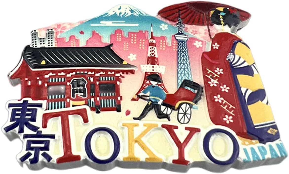 Tokio Japón – Imán de recuerdo para nevera en 3D, hecho a mano para nevera, colección de decoración para el hogar y la cocina