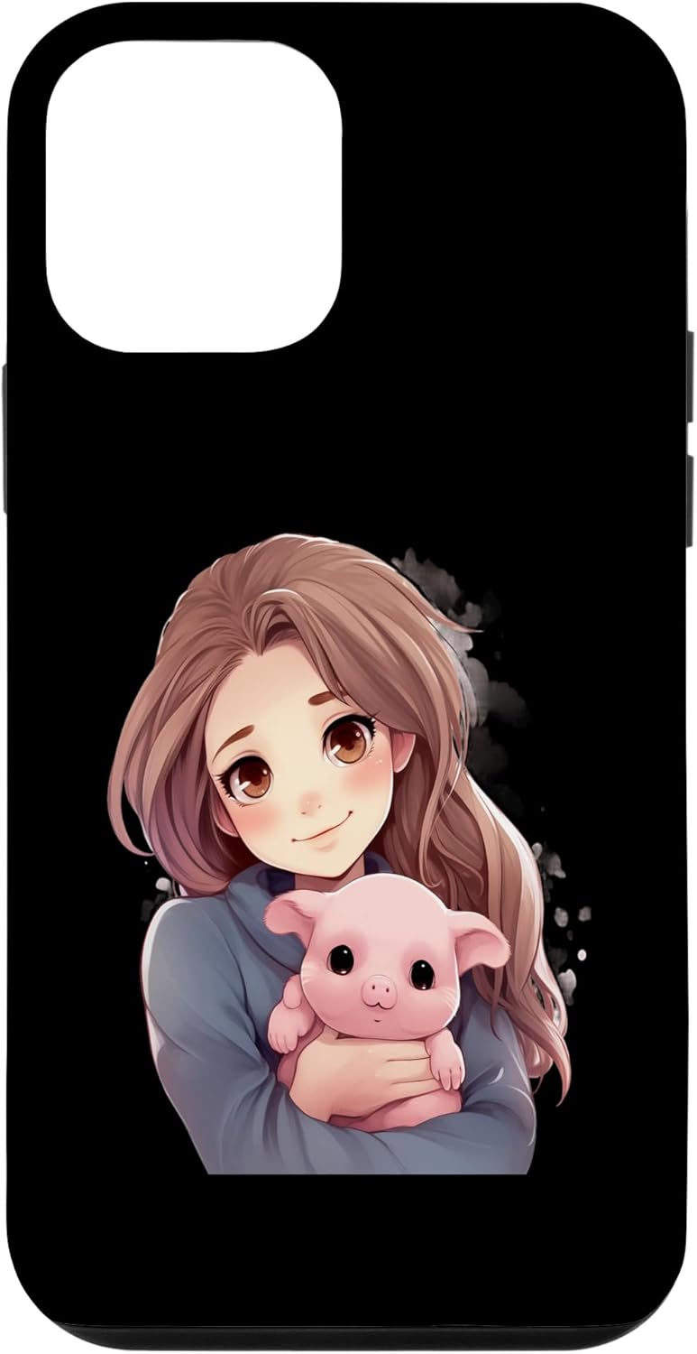iPhone 12 mini cute girl hugging pig animal rights friend pet lover Idea Cr Case