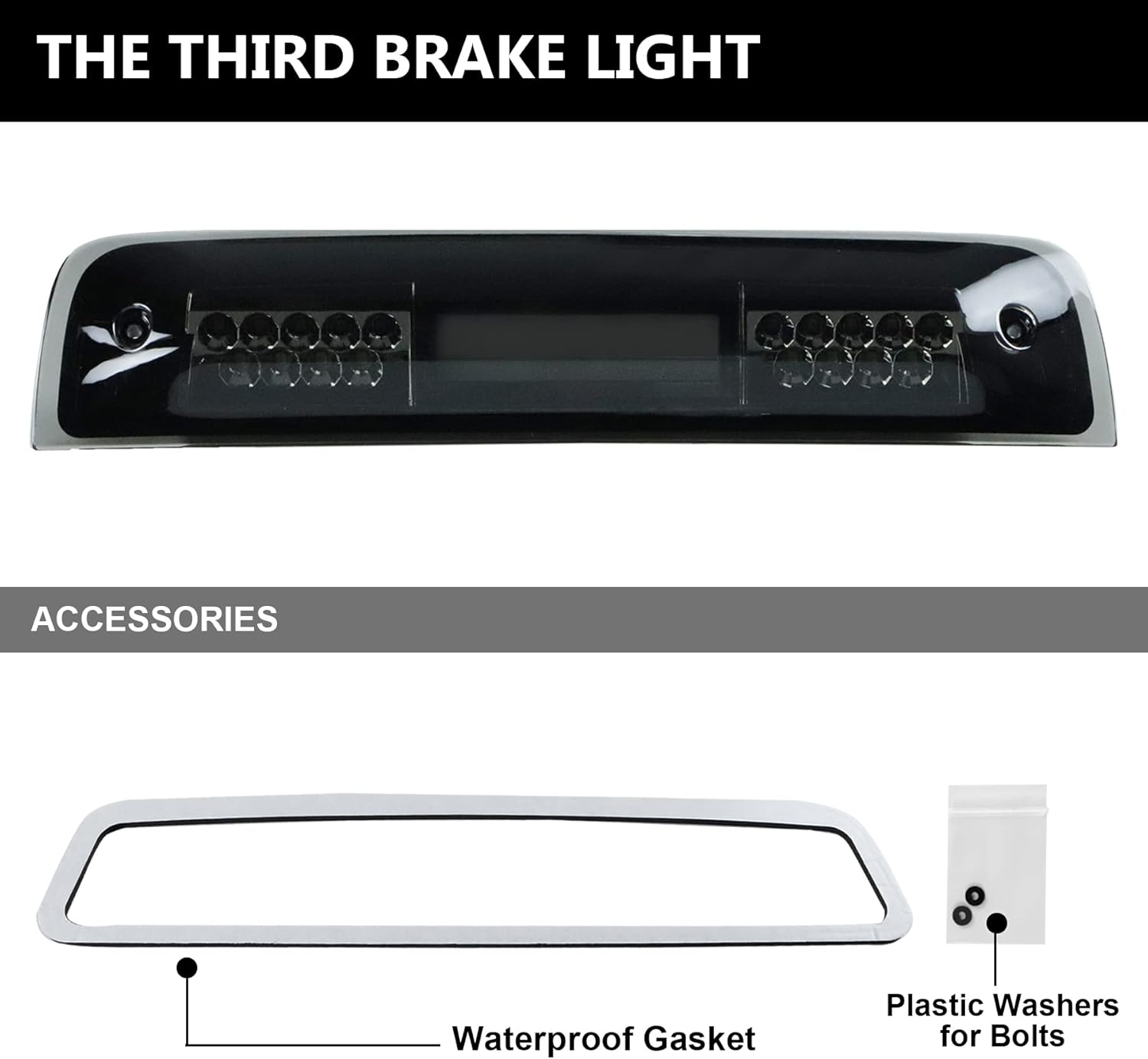 Tresound Tercera luz de freno LED para Dodge Ram 1500 2500 3500 2009-2017 Luz de carga
