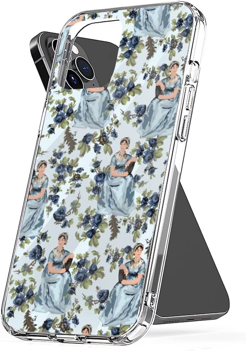 Funda para teléfono Jane Austen a prueba de golpes, accesorios florales, estampado de poliuretano termoplástico, compatible con iPhone 15 14 Pro Max