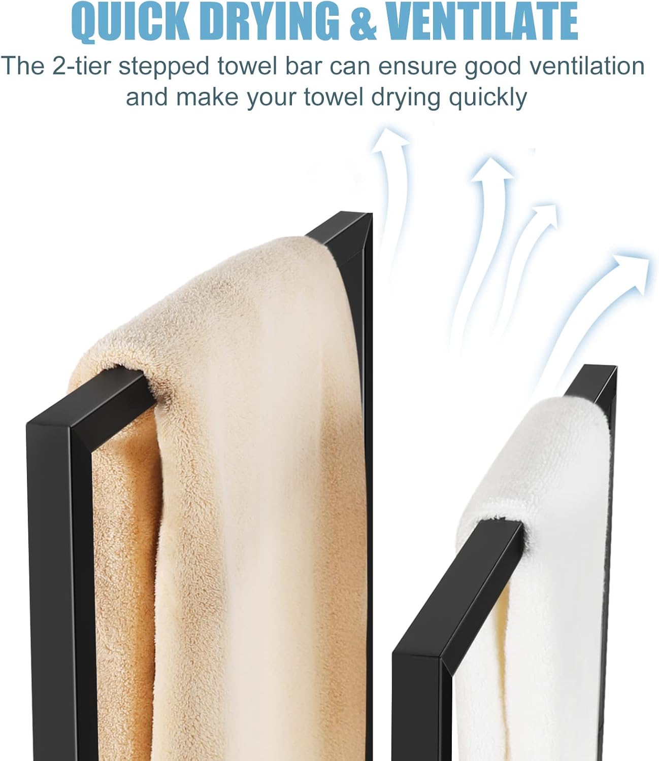 Toallero independiente, toallero de acero inoxidable de 2 niveles para baño, soporte para secado de toallas de mano, soporte para toallero, soporte