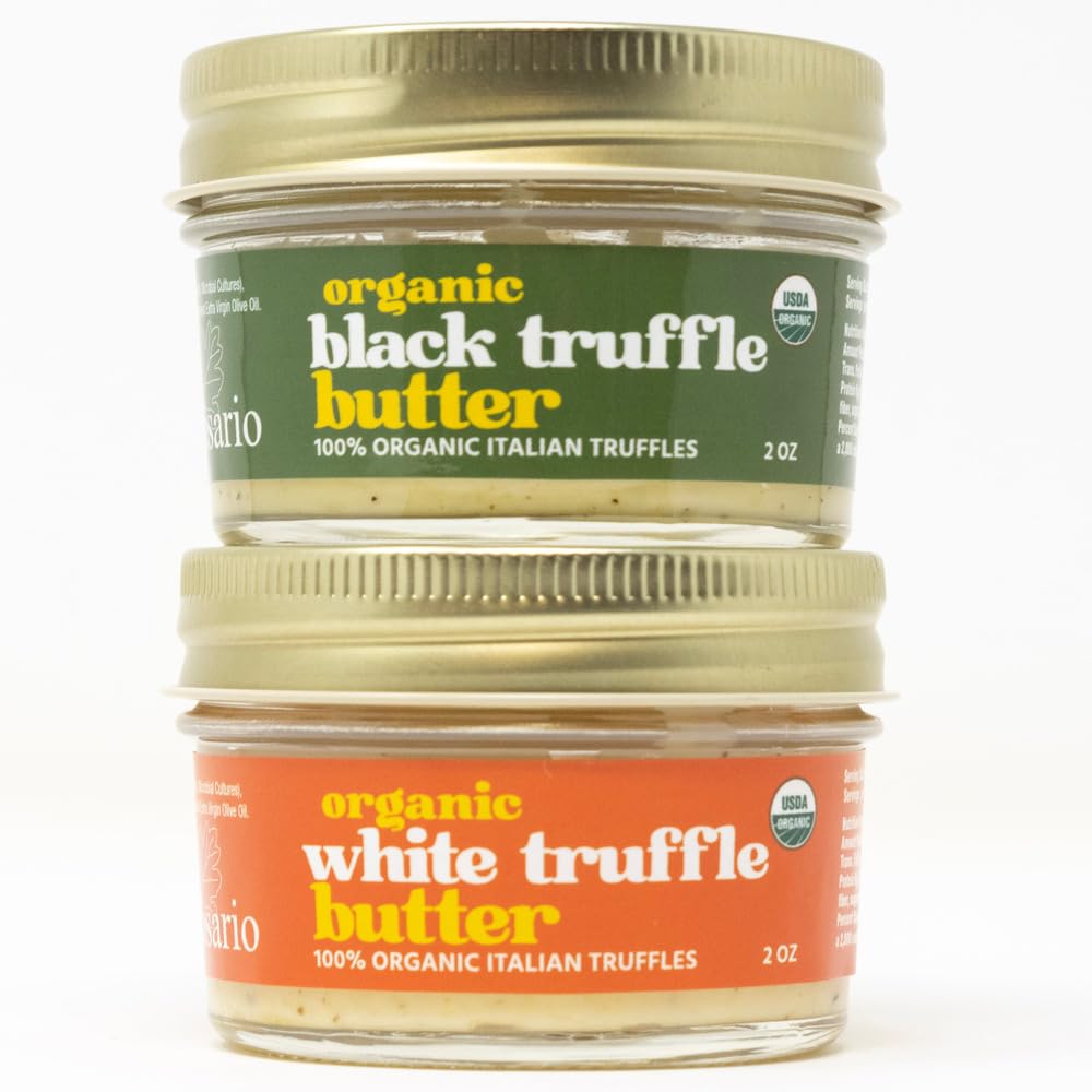 daRosario – Mantequilla orgánica de trufa negra, trufa de mantequilla italiana para cocinar y condimentar alimentos, USDA – 2 onzas