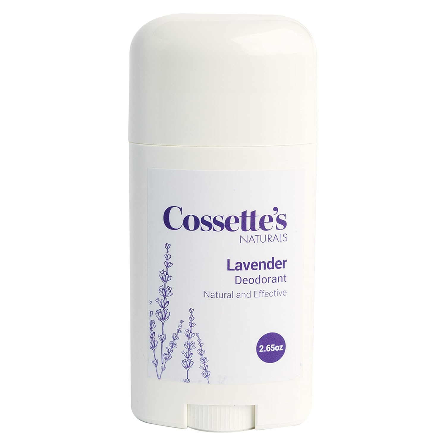 Cossette’s Naturals – Desodorante natural para hombres y mujeres, libre de aluminio y parabenos con aceites esenciales (lavanda, 2.65 oz (1 paquete))