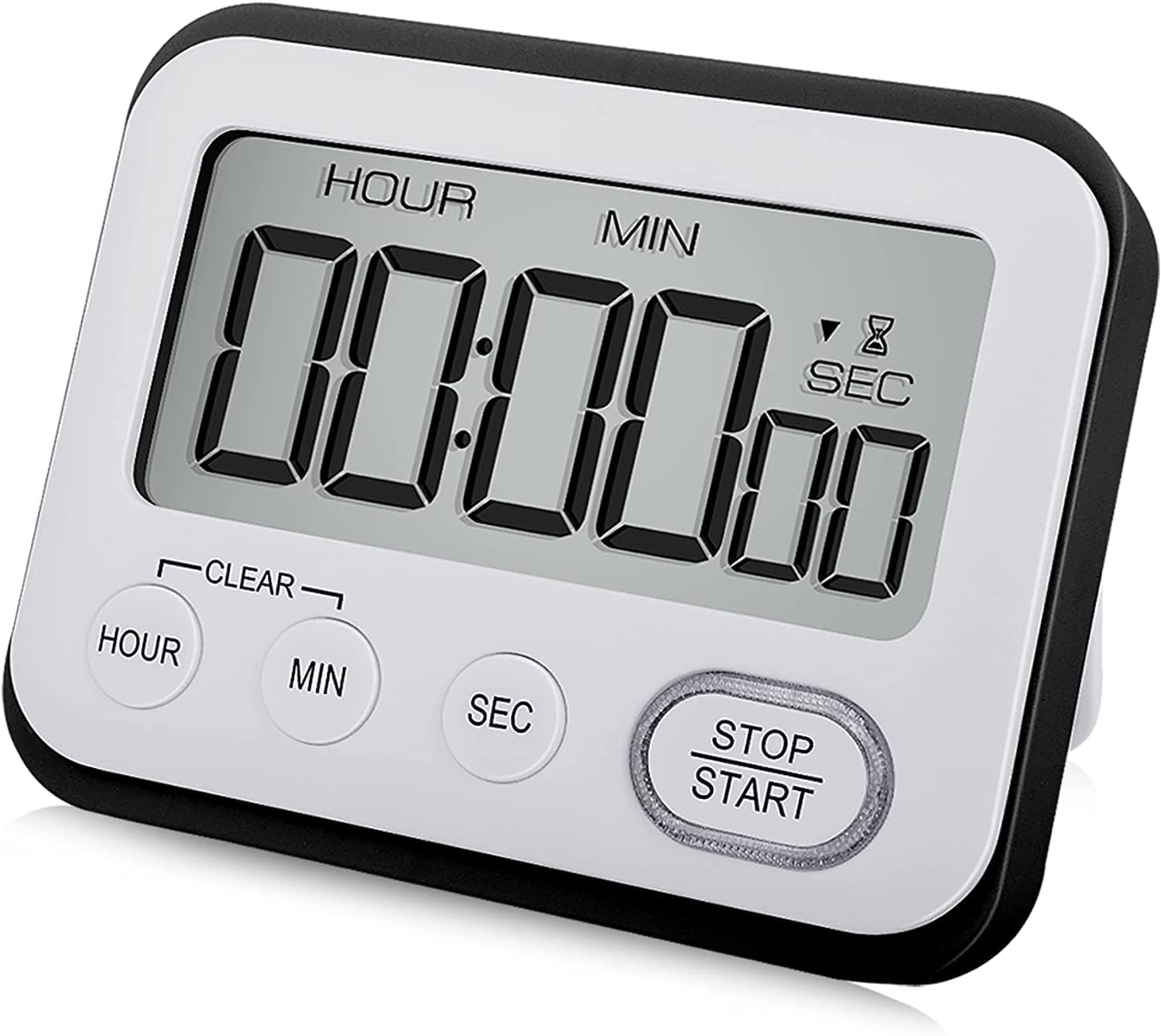Temporizador digital de cocina, alarma magnética fuerte, pantalla LCD grande silenciosapitido multifunción para profesores, aula, niños, color negro