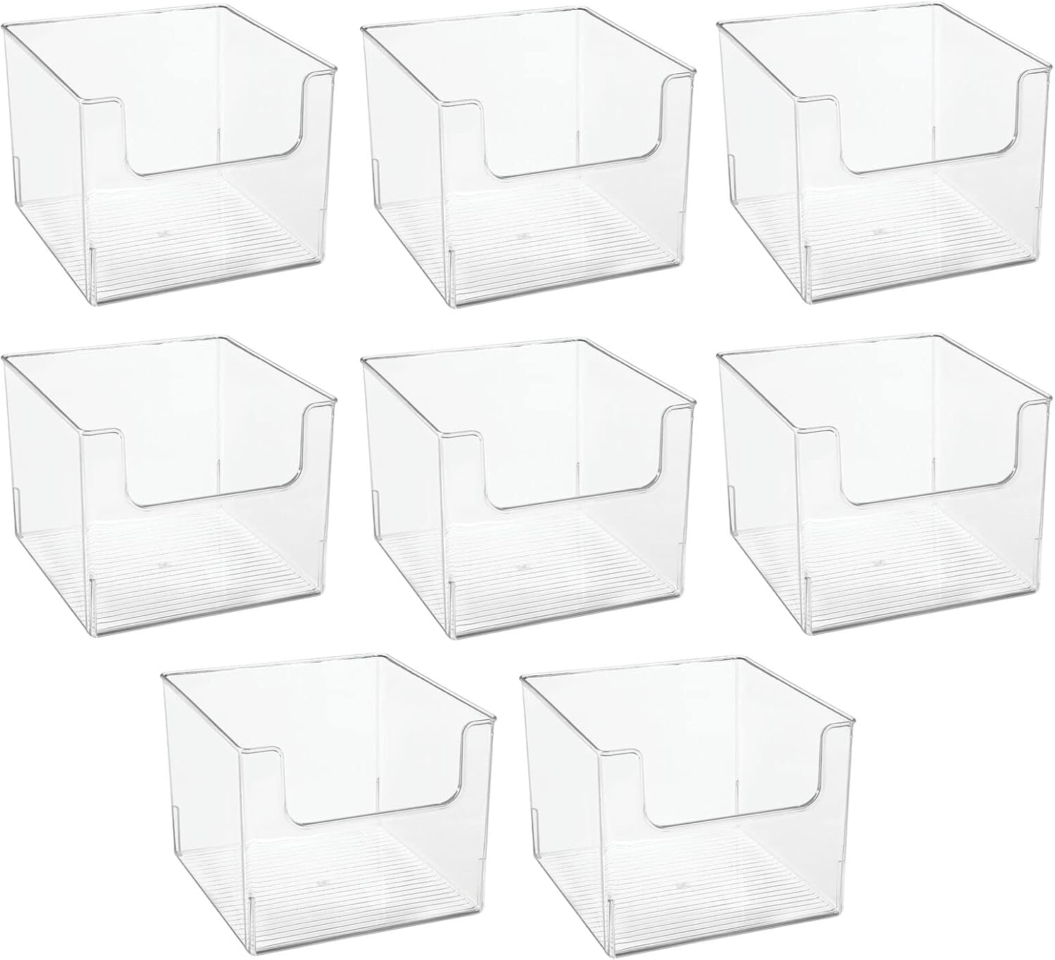 mDesign Contenedores organizadores de almacenamiento de plástico para el hogar con frente abierto para cocina, dormitorio, baño, oficina,