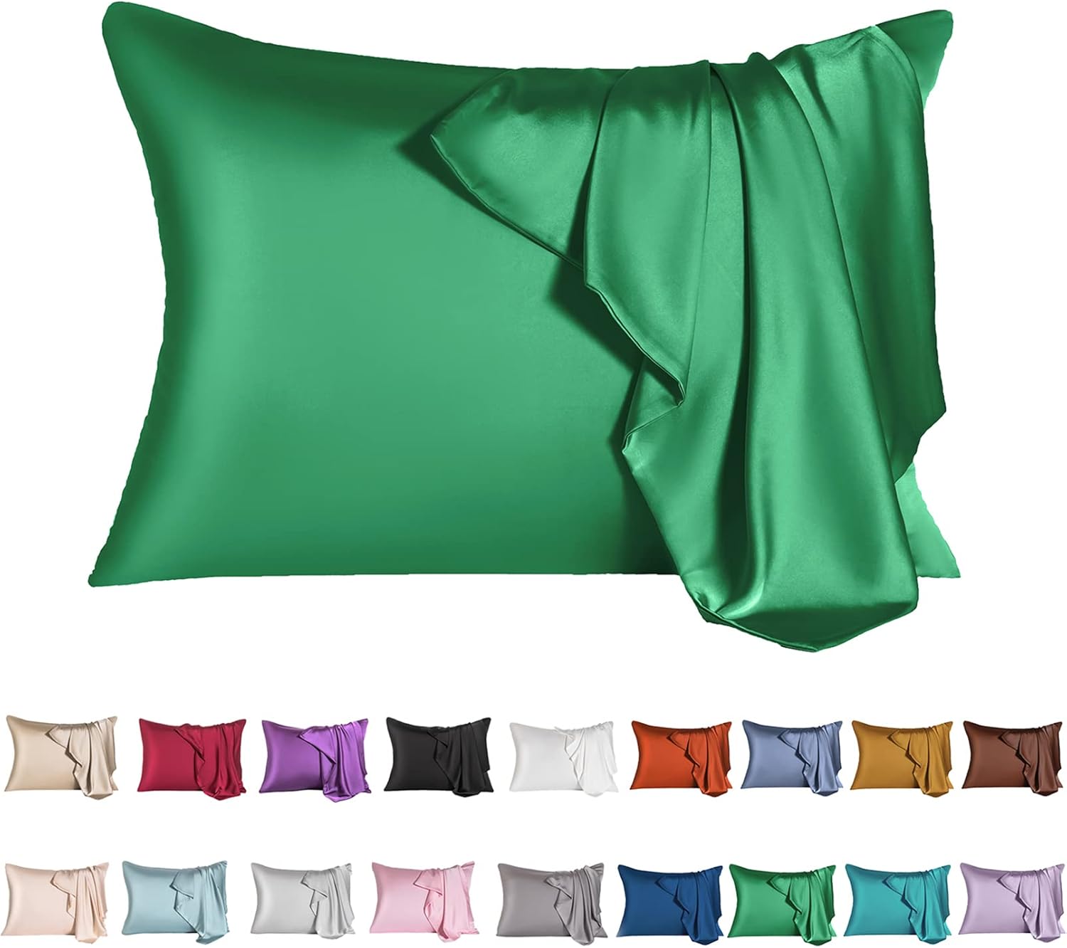 Funda de almohada de seda de morera para cabello y piel, tamaño King, refrescante, con cremallera oculta, a prueba de alérgenos, de doble lado,