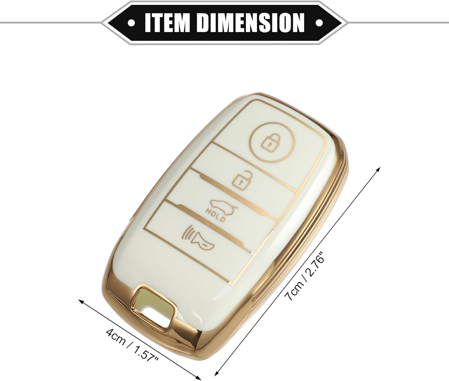 Funda para llavero de 4 botones compatible con Kia Forte Koup Optima, TPU flexible blanco inteligente sin llave con llavero