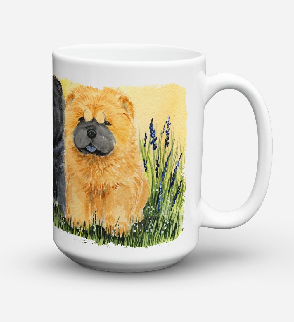 Caroline’s Treasures SS7006CM15 Chow Chow – Taza de café de cerámica apta para lavavajillas, apta para microondas, 15 onzas, multicolor