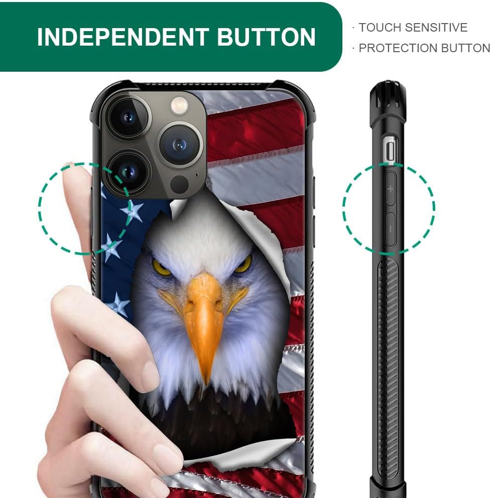 DAIZAG Funda compatible con iPhone 15 Pro Max American Flag Eagle – Funda para teléfono a prueba de golpes, funda de TPU suave para iPhone 15 Pro Max