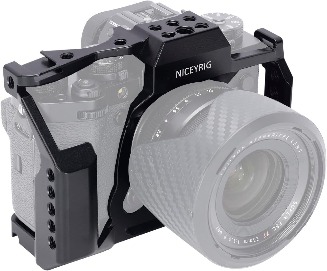 NICEYRIG Jaula completa para cámara sin espejo FUJIFILM XT-5 con empuñadura, placa de liberación rápida para Arca-Swiss, múltiples puntos de montaje
