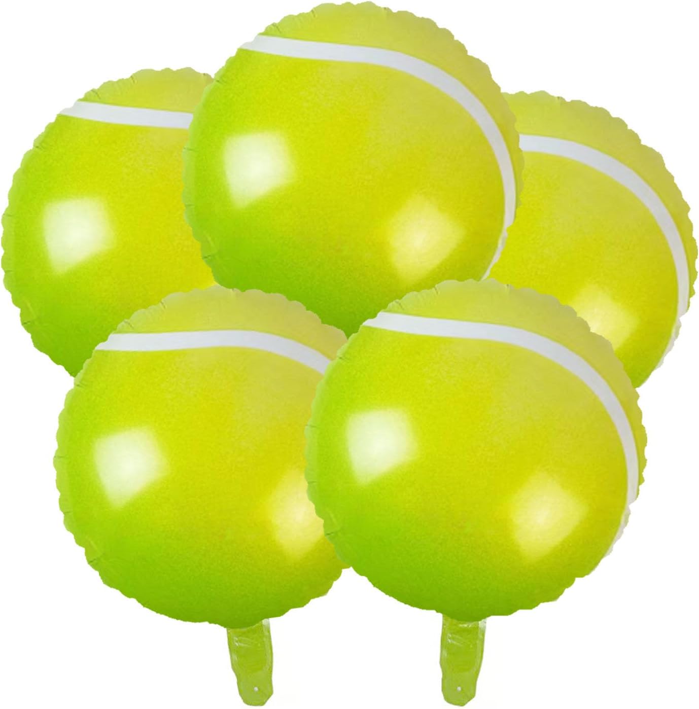 Globos de pelota de tenis, paquete de 5 globos de tenis con temática de tenis, suministros para fiestas de cumpleaños, suministros de fiesta de