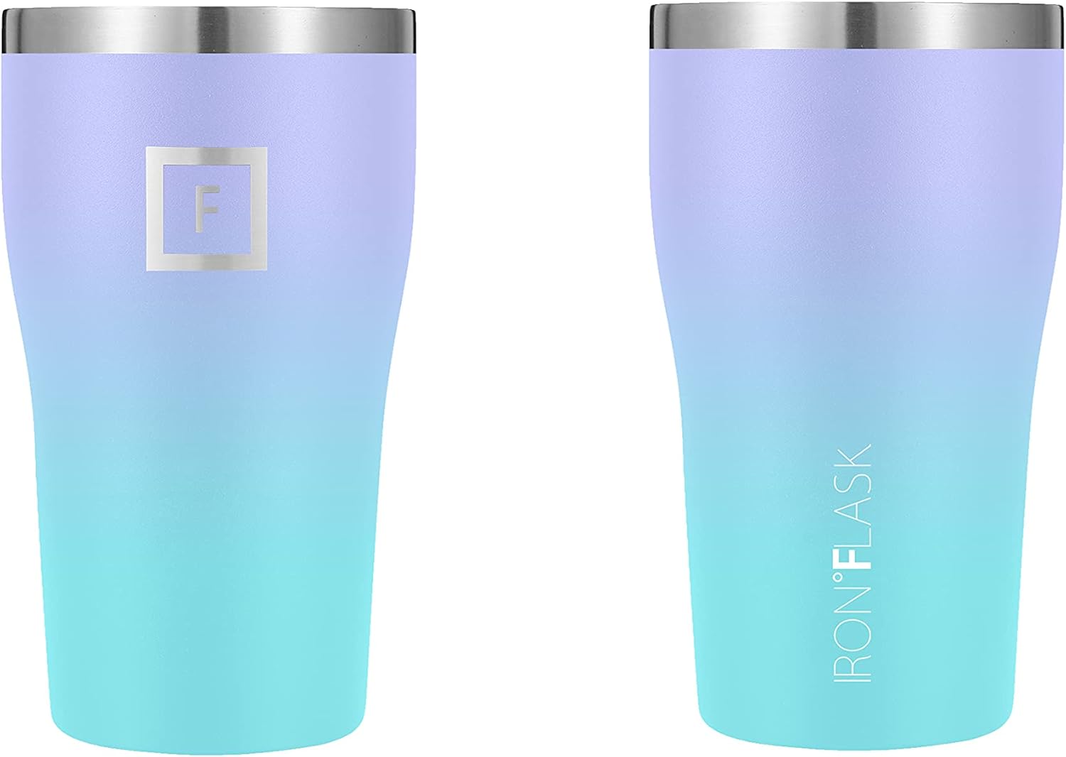 IRON FLASK Rover Vaso de 16 onzas, a prueba de fugas, botella de acero inoxidable con aislamiento al vacío, para frío y calor, doble pared, taza