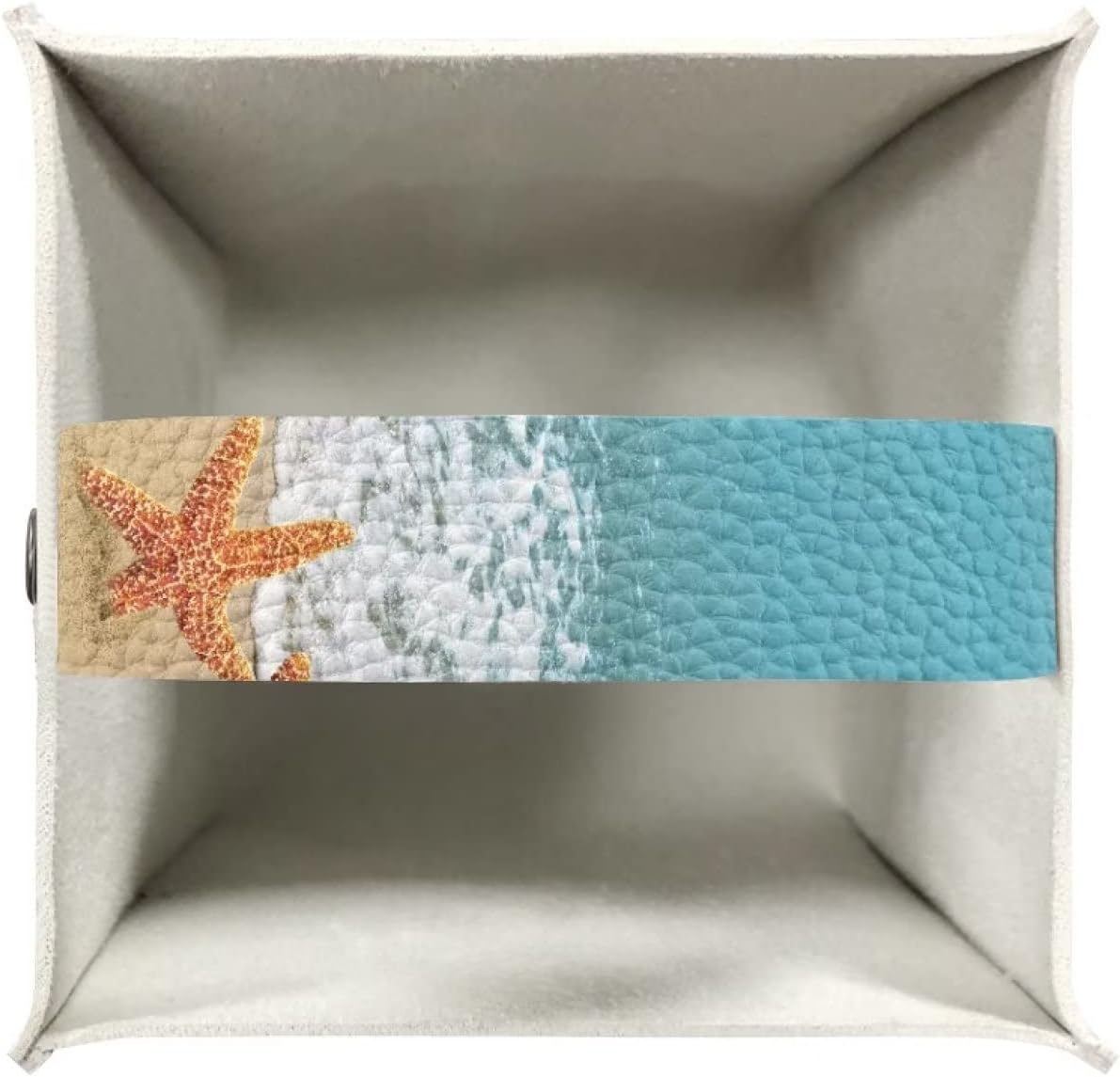 Cubierta cuadrada para caja de pañuelosorganizador que no se cae con estrellas de mar de playa de piel sintética, soporte decorativo para caja de