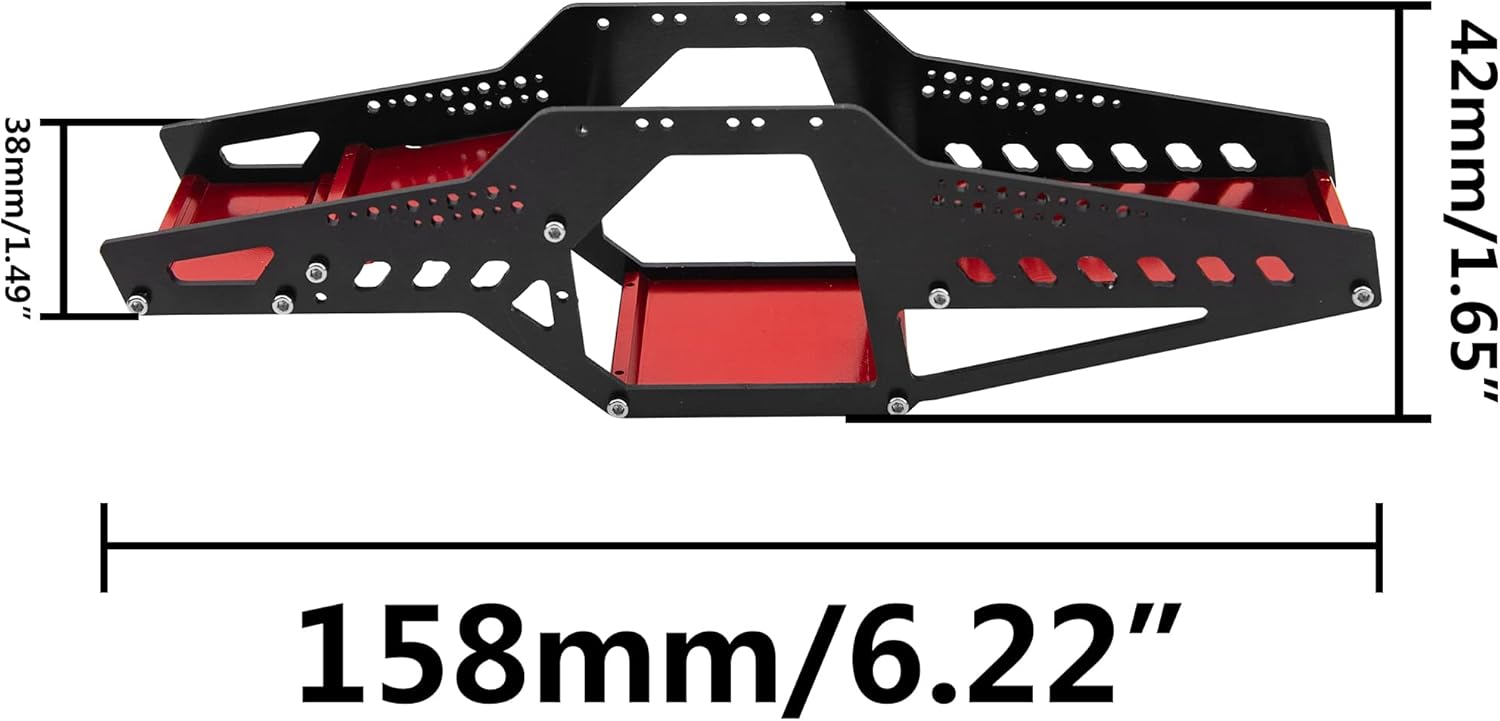 ShareGoo – Kit de marco de aluminio para chasis de rocas compatible con 124 axial SCX24 90081 AXI0001 AXI0001 AXI0002 AXI0005 AXI0006 RC Crawler
