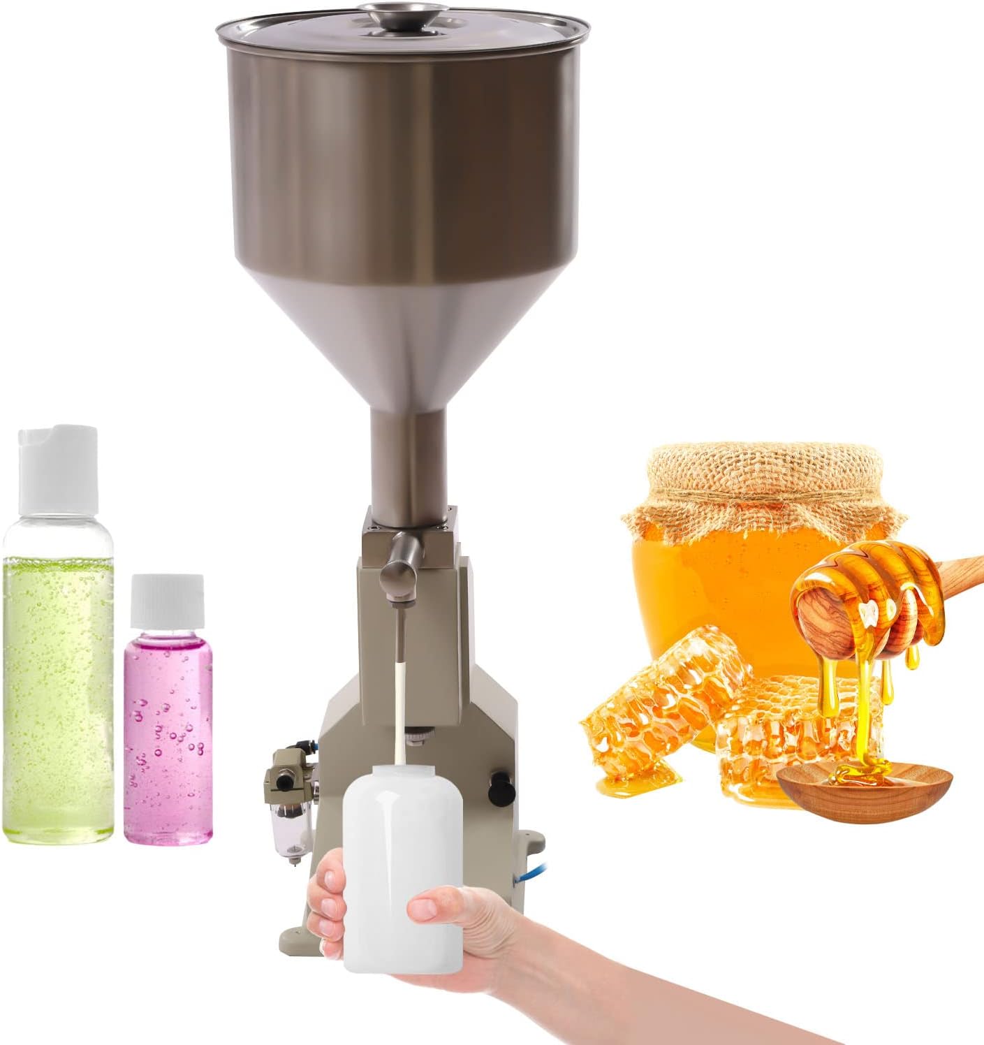Máquina de llenado de líquidos de pasta neumática, máquina de llenado de botellas, máquina de llenado de botellas de acero inoxidable de 0.3-3.4fl