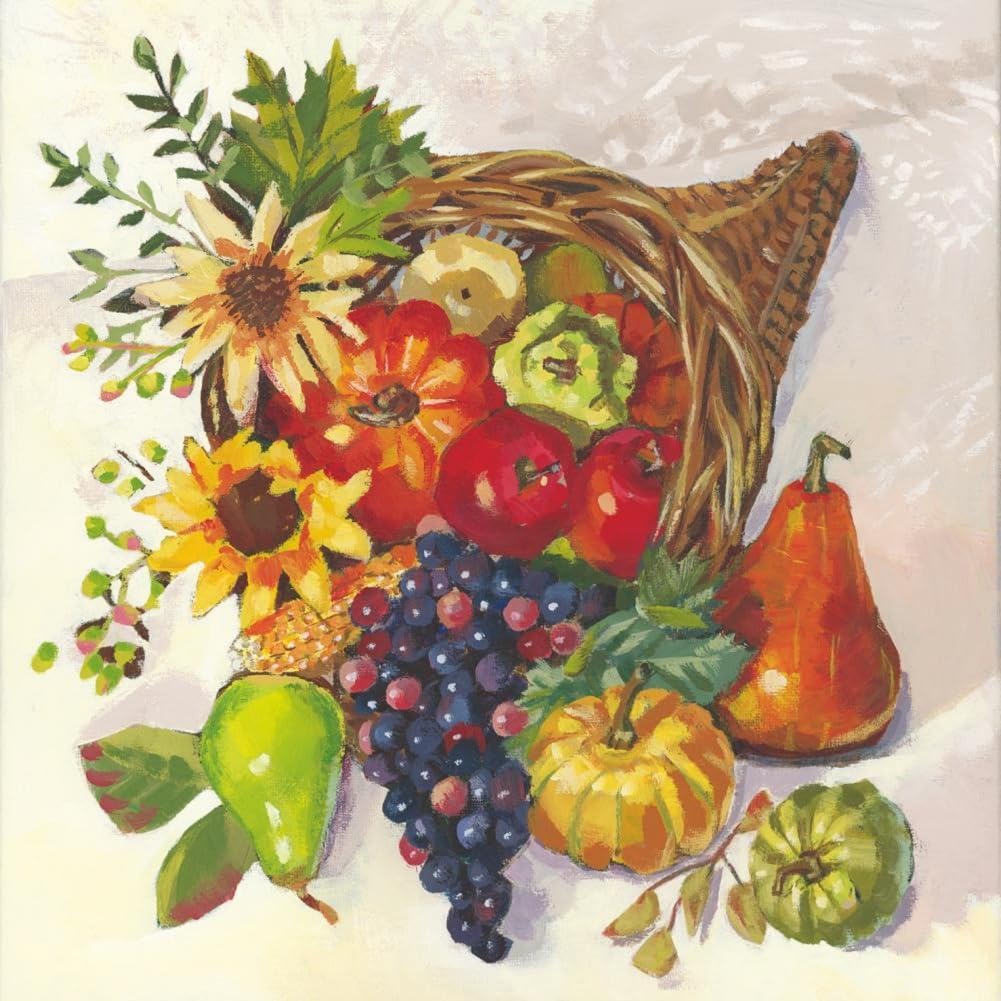 Servilletas Bountiful Cornucopia  40 servilletas de cóctel de Acción de Gracias  Diseño de Luanne Martin