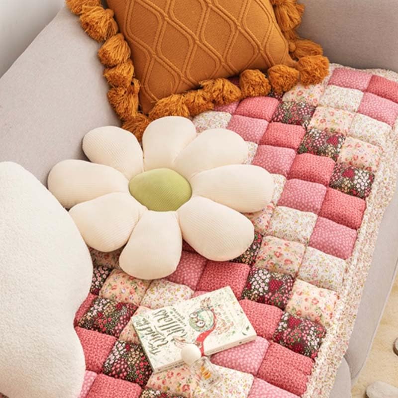 Funda protectora de algodón hecha a mano para otoño, invierno, jardín, elegante, de algodón, lavable y colorida, protector de cojín grande (I, 19.7
