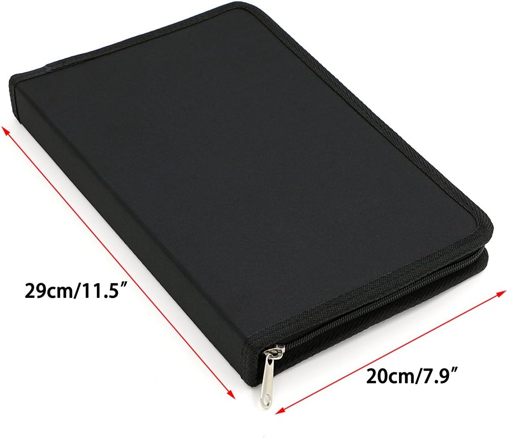 BTSKY estuche de lienzo portátil con cierre, colorido, para lápices, capacidad para 72 lápices. súper largo, para lápices acuarela, Negro nuevo
