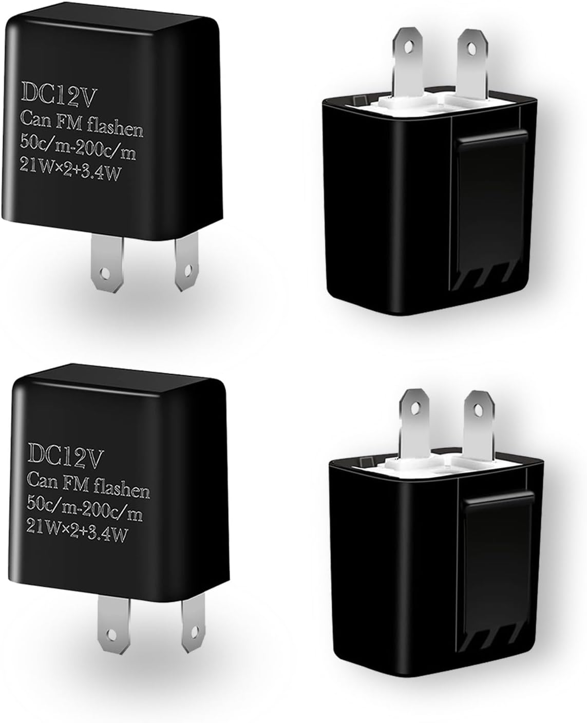 cueclue 4 relés intermitentes para automóvil, DC12V de dos pines LED de frecuencia ajustable, relé de señal de giro de frecuencia ajustable,