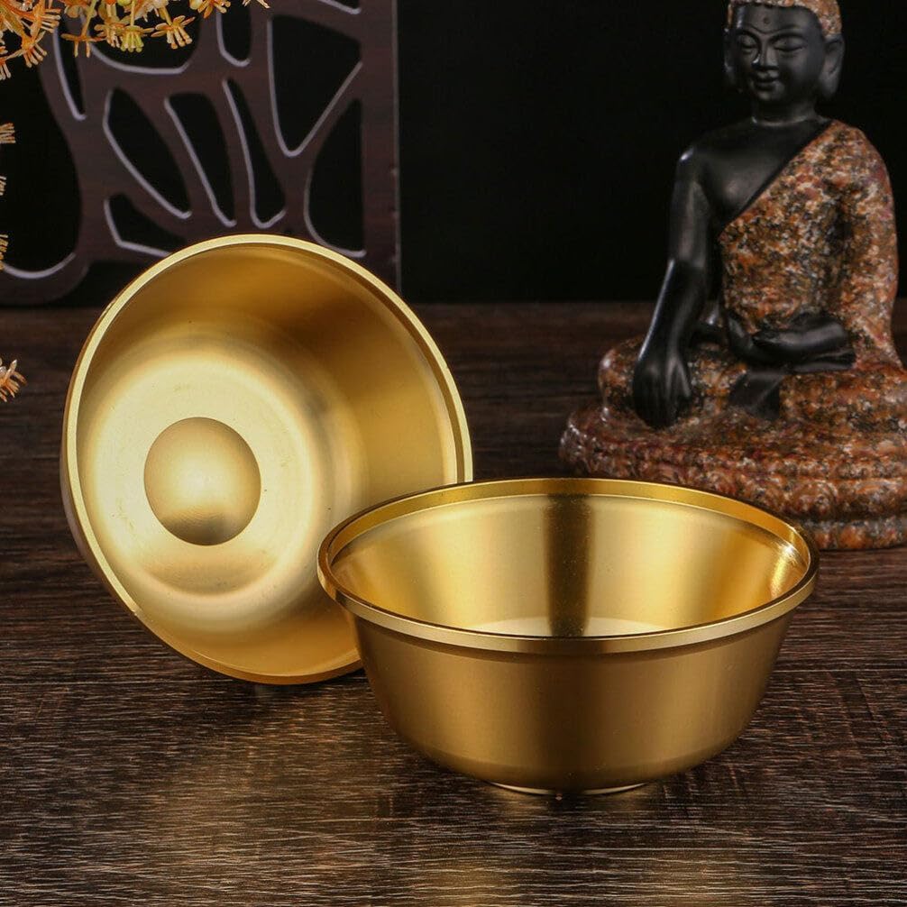 VOSAREA Cuenco de agua de altar Cuenco de oferta Tazón de agua budista tibetano Cuenco de agua Copa de vino Cáliz Taza de altar de meditación