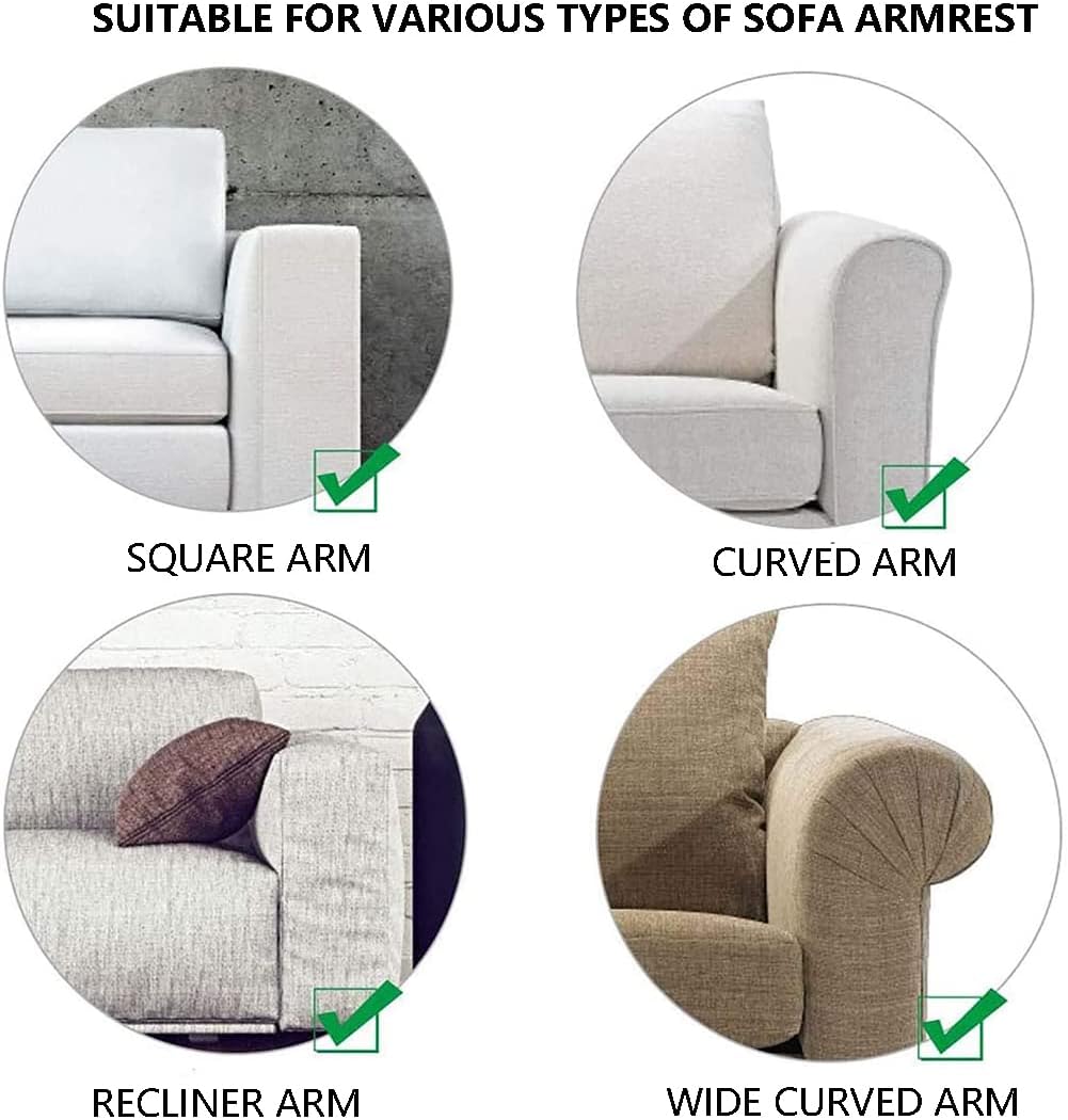 Funda para reposabrazos de sofá resistente a los arañazos, funda elástica elástica para brazos, protectores de brazo de sofá suaves y cómodos para