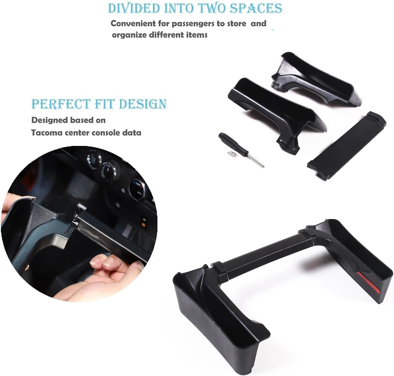 CHEAYAR Caja de almacenamiento lateral de control central compatible con Toyota Tacoma 2023 2022 2021 2020 2019 2018 2017 2016, organizador de