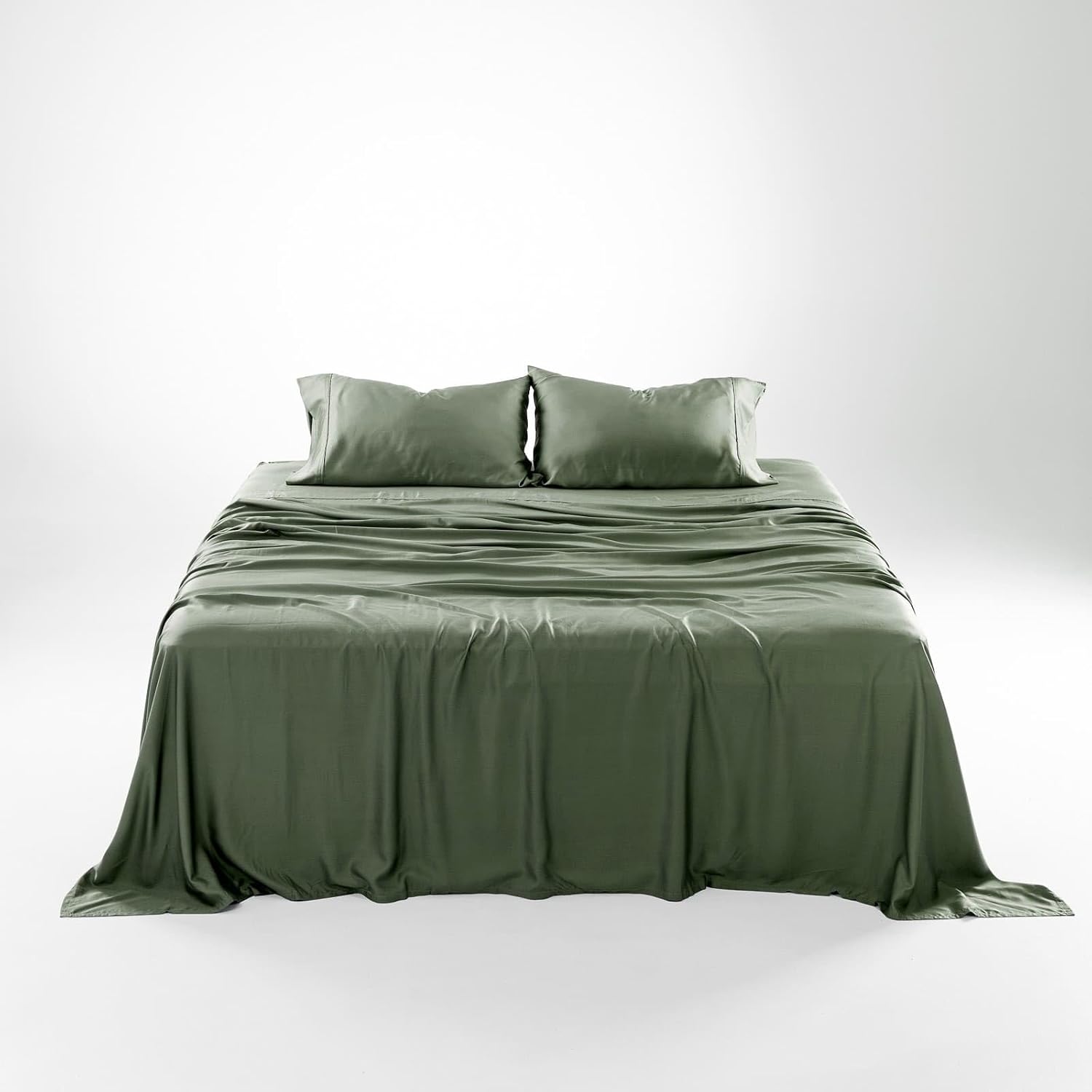 Olive + Crate Luxury Series – Juego de sábanas 100% Tencel de eucalipto tamaño Queen, 4 piezas, sábanas refrescantes súper suaves  Bolsillo profundo