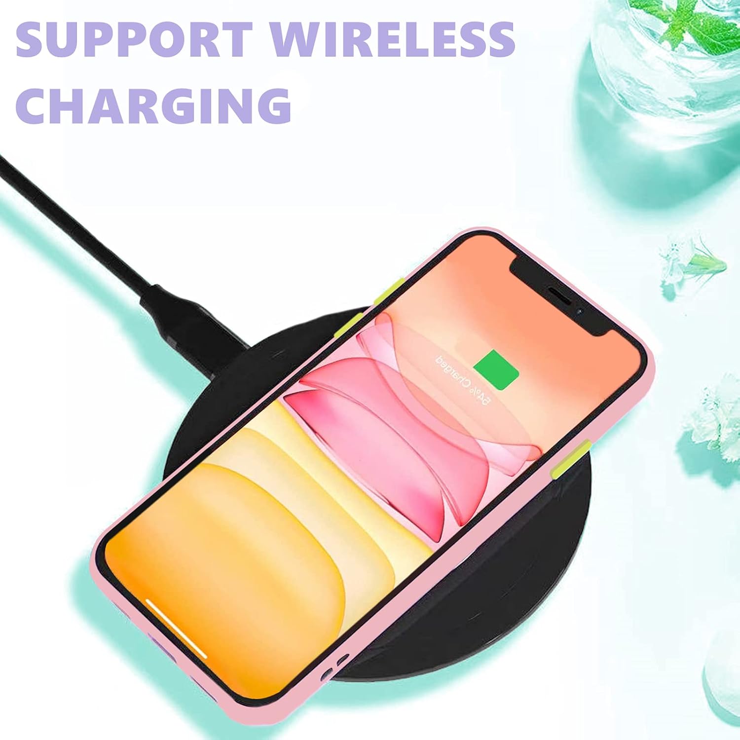 Funda compatible con iPhone 8 Plus, diseño transparente de fresa rosa, funda para iPhone 7 Plus para niñas y mujeres, bonita, a prueba de golpes,