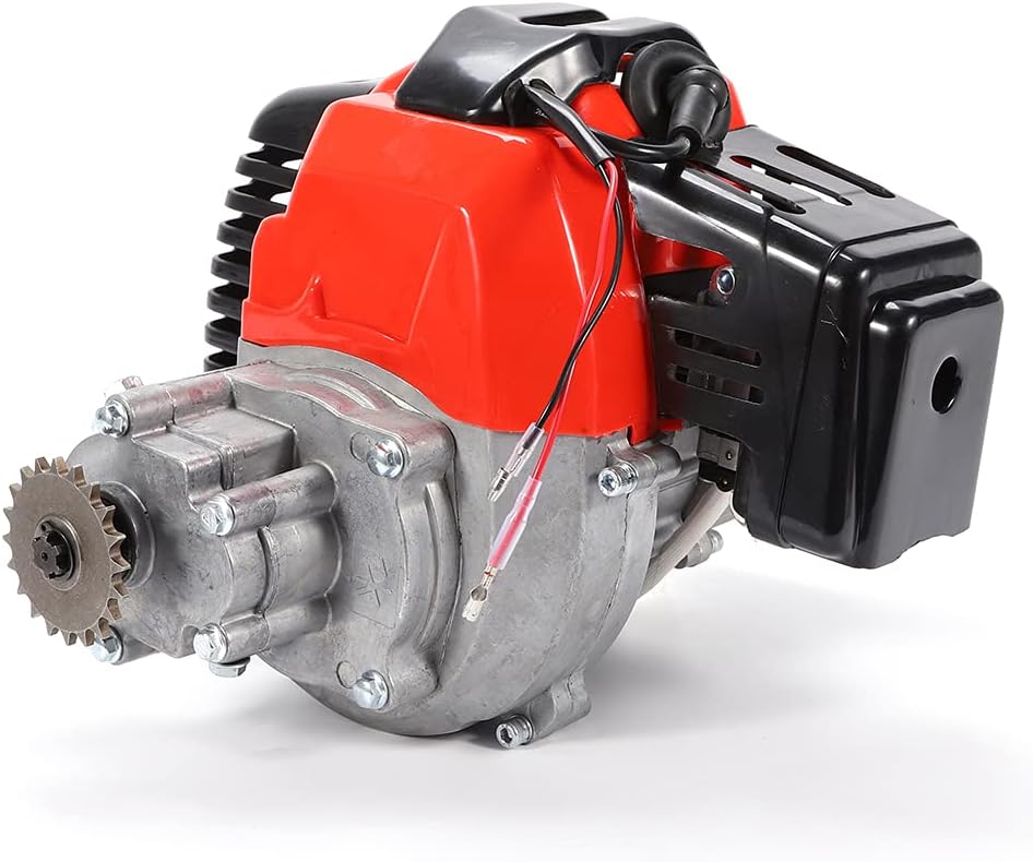 CNCEST Motor completo de 2 tiempos de 49 CC, arranque de motor de un solo cilindro refrigerado por aire, perfecto para bicicletas de bolsillo,