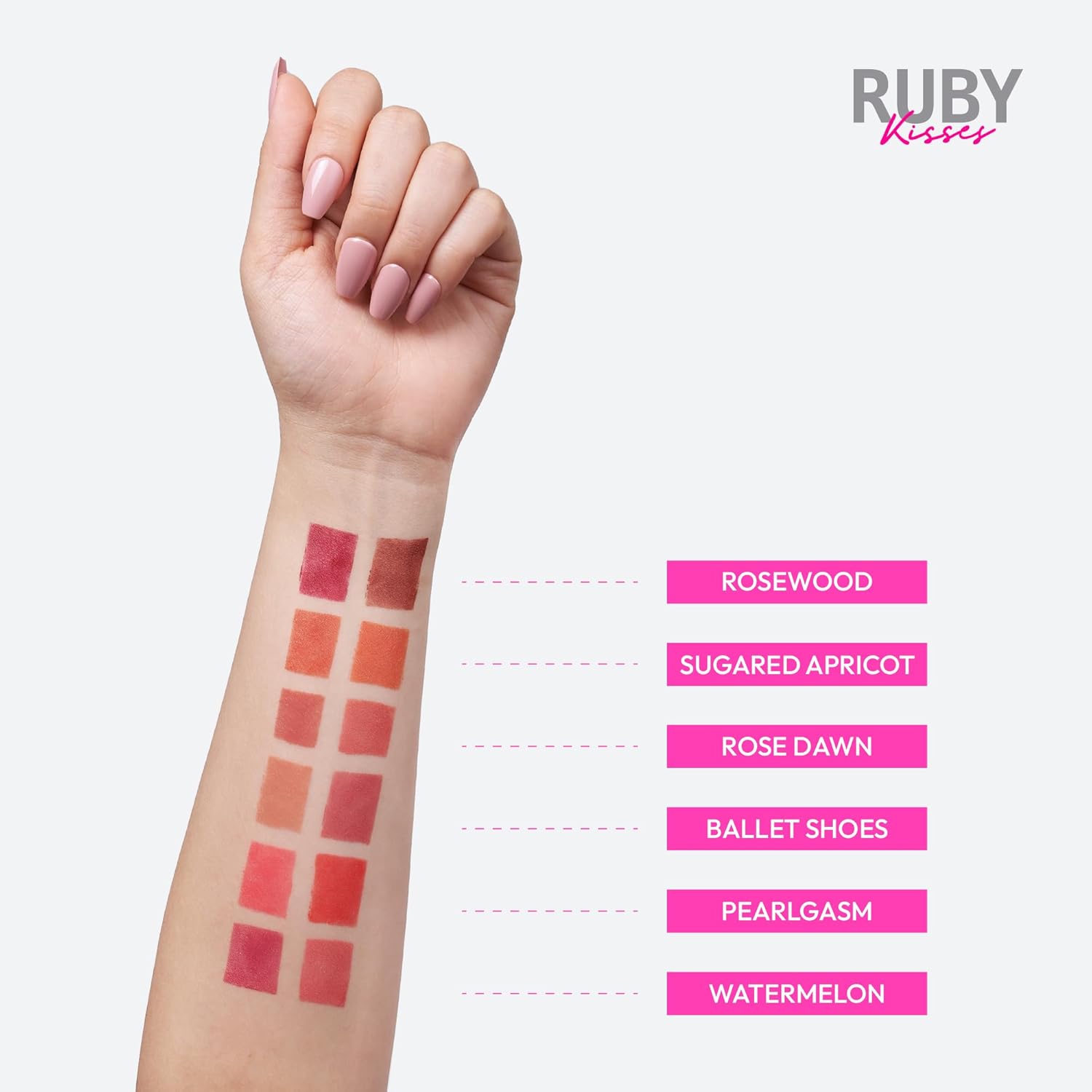 Ruby Kisses Rubor en crema dúo, suave, de aspecto natural, de larga duración para mejillas, labios y ojos, construible y mezclable, infundido con té