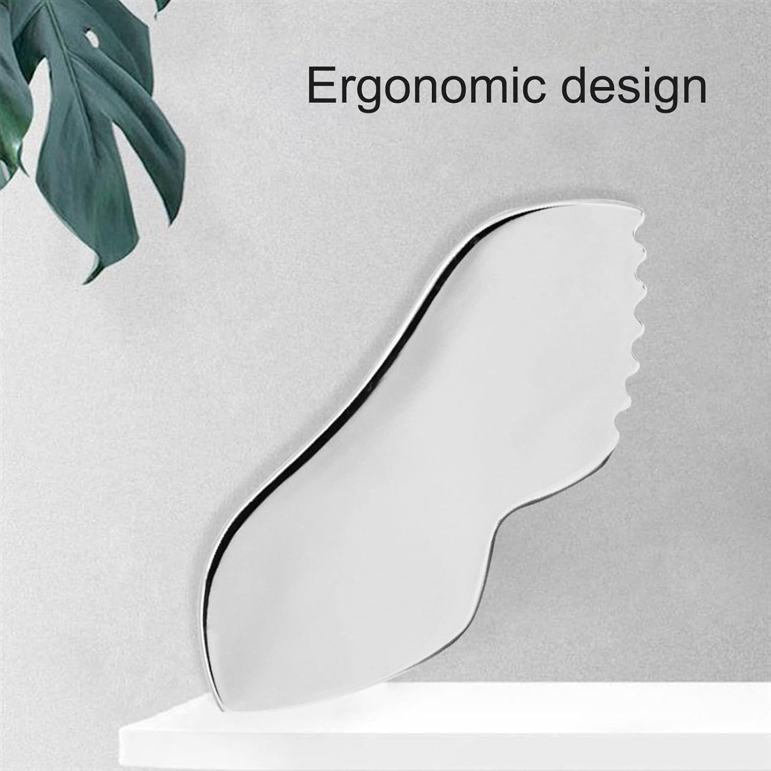 Gua Sha de acero inoxidable para el cuidado de la piel facial, herramienta de masaje raspado con dientes de peine  Masaje facial, utilizado para