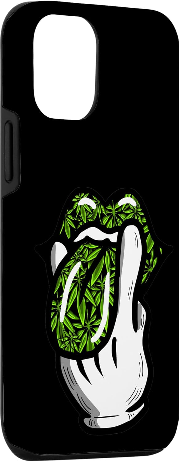 iPhone 13 Lick Smoke Weed Leaf Pattern Marihuana 420 Cannabis Pot Gift Case