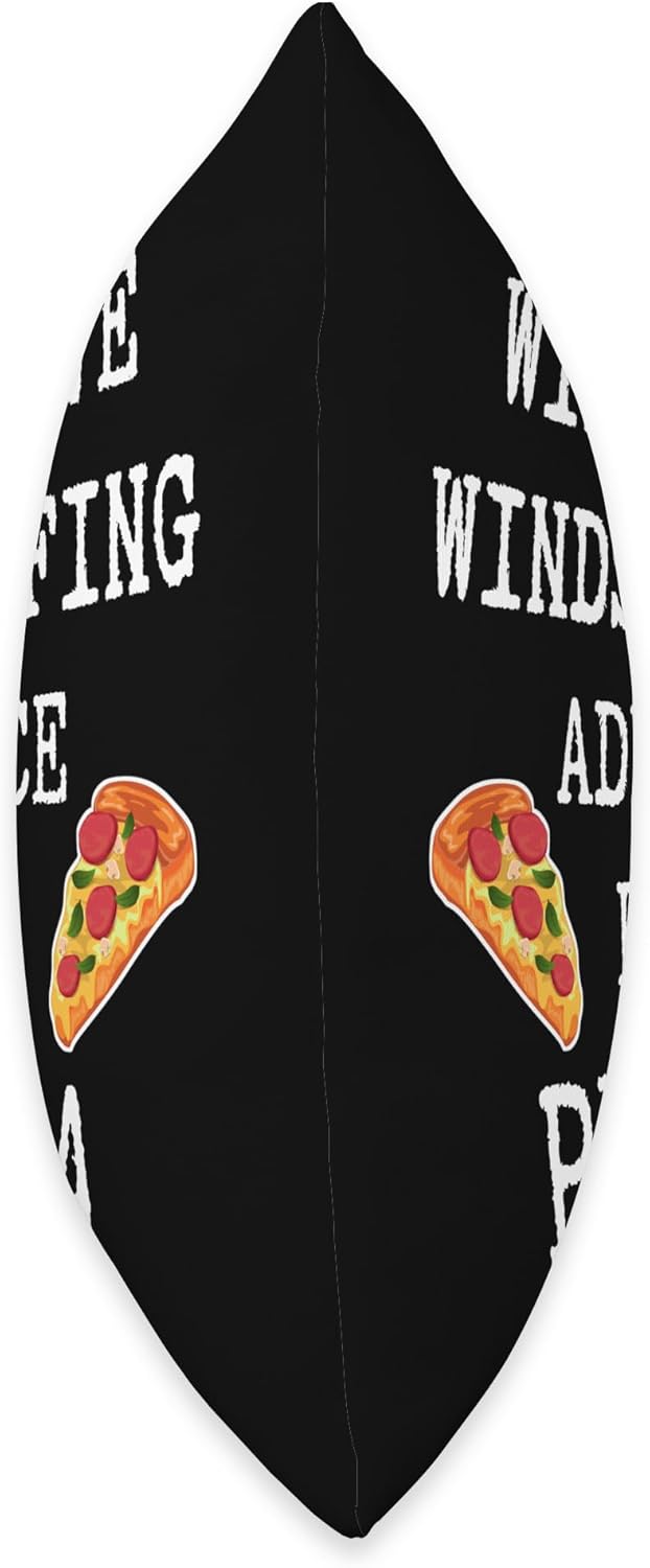 Advice for Pizza Water Sports Funny Windsurfing Throw Pillow, 18×18, Multicolor