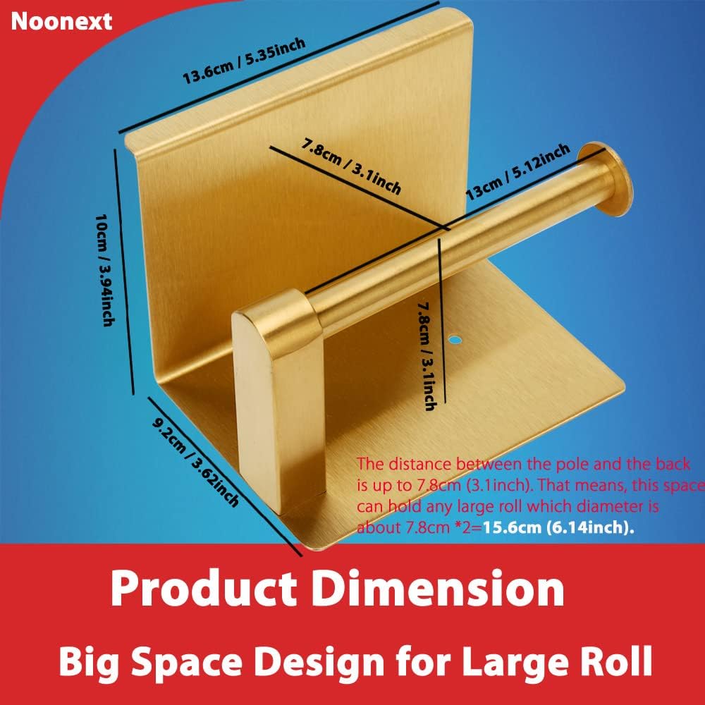 Soporte de papel higiénico dorado, soporte de papel higiénico adhesivo con estante para teléfono, soporte para rollo de papel higiénico SUS304 de
