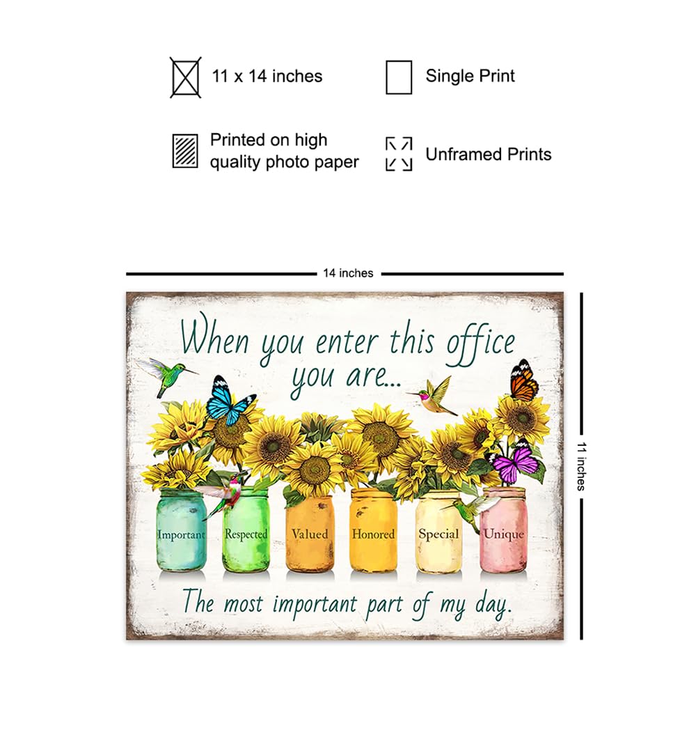 Inspirational Posters For Office 11×14 – Inspirational Quotes Office Wall Decor – positive affirmation Home Office Decor – Teamwork Posters –
