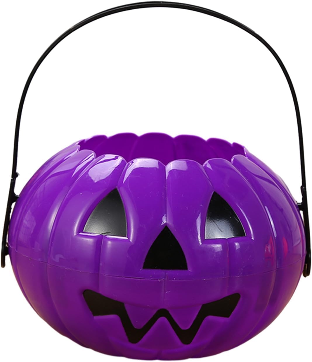 Cubo de Halloween, calabaza de Halloween, cubo de caramelo de calabaza de plástico para dulce o truco, cesta de calabaza desmontable, suministros
