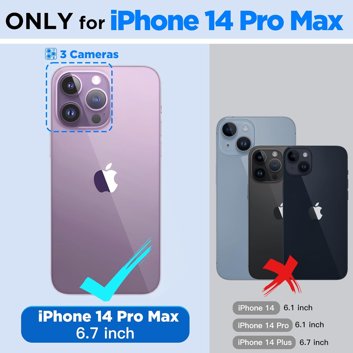 Beasyjoy Funda impermeable para iPhone 14 Pro Max con Magsafe, funda magnética resistente con protector de pantalla integrado, 360 grados de