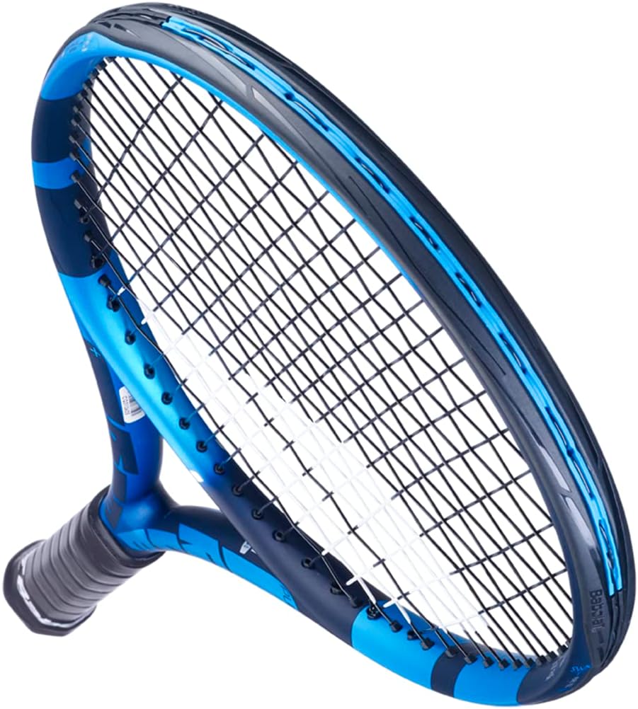 Babolat Pure Drive + Tennis Racquet (10th Gen) – Strung with 16g White Babolat Syn Gut at Mid-Range Tension