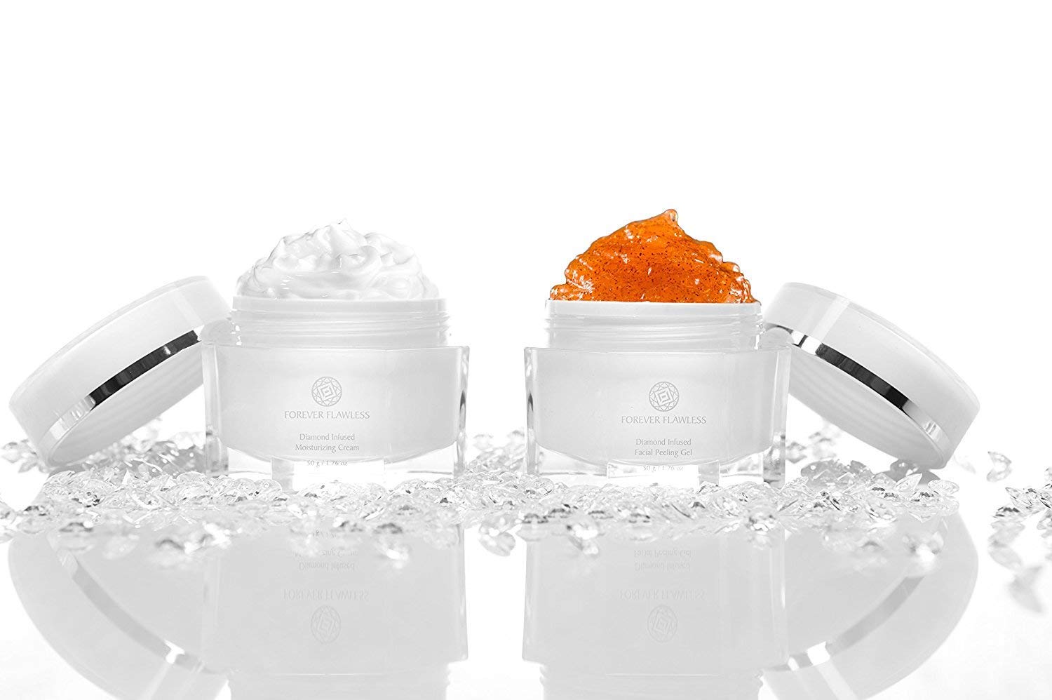 Forever Flawless Gel exfoliante facial y crema hidratante. Tratamiento facial de dos pasos. Exfoliación de spa en casa e hidratación óptima para un