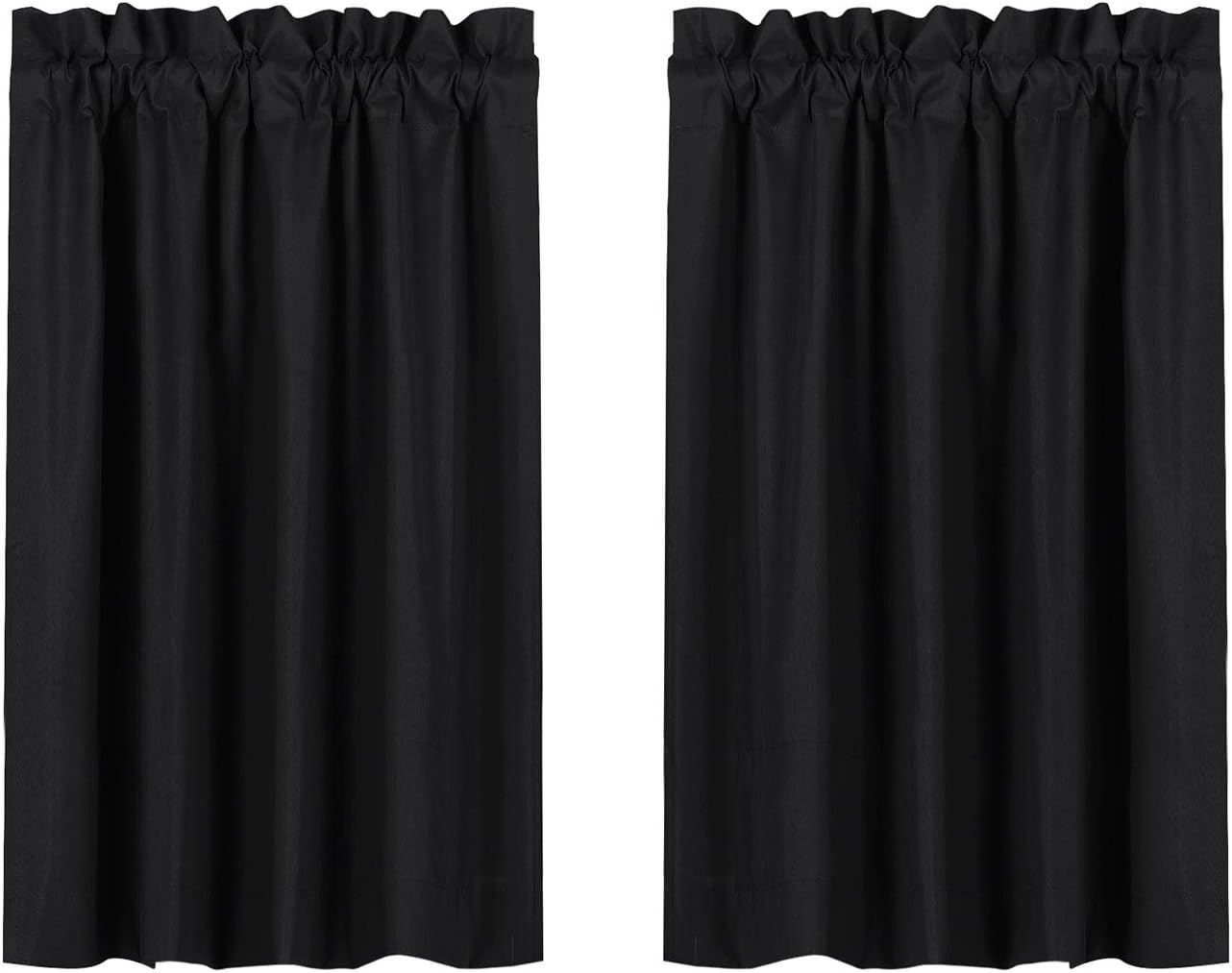Valea Home Cortinas cortas opacas impermeables, suaves, con bolsillo para barra, cortinas de cocina, para baño, ventana, oscurecimiento de