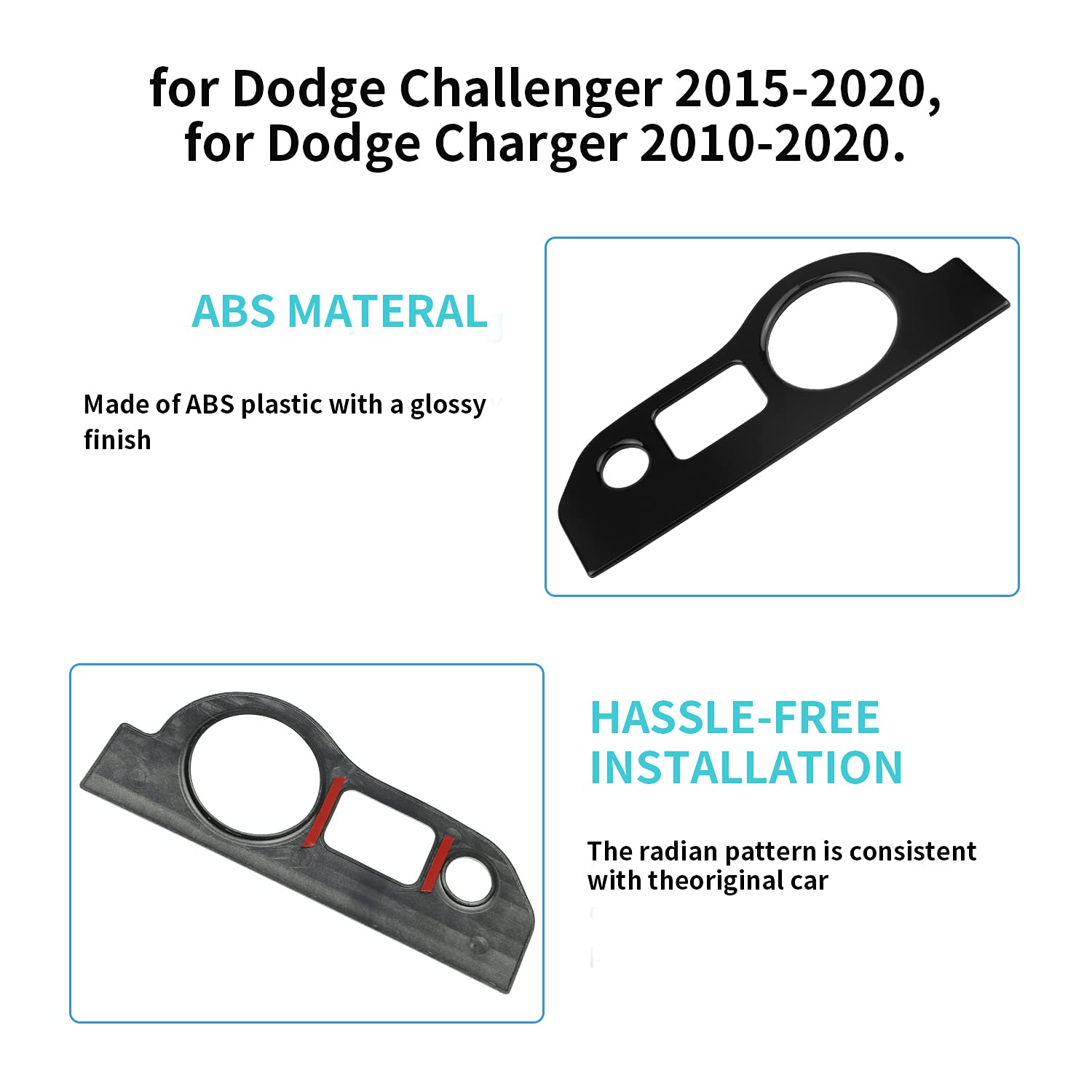 Interruptores de faros delanteros, panel de botones, cubierta adhesiva compatible con Dodge Challenger 2015-2021 para Dodge Charger ABS 2010-2021