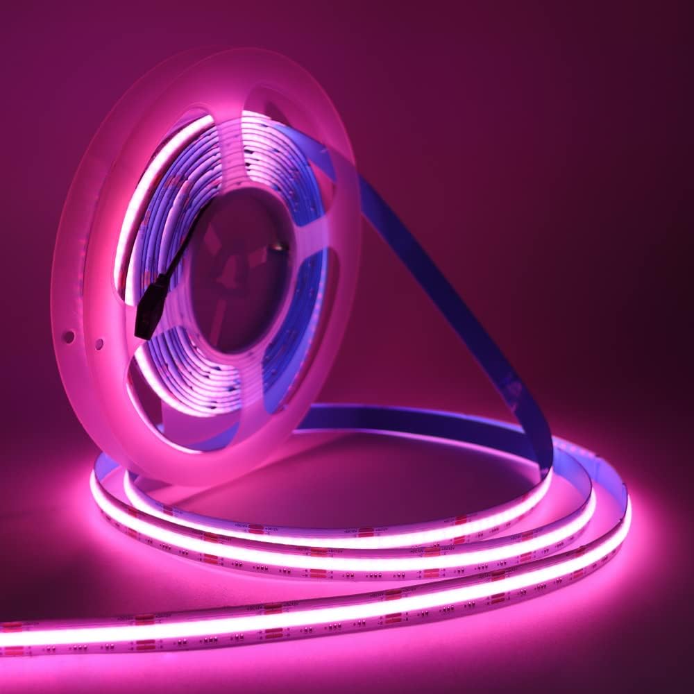 Tira de luz LED COB RGB de 12 V, 840 LEDsm de alta densidad, multicolor, tira de luz suave flexible para TV, habitación, fiesta, decoración de