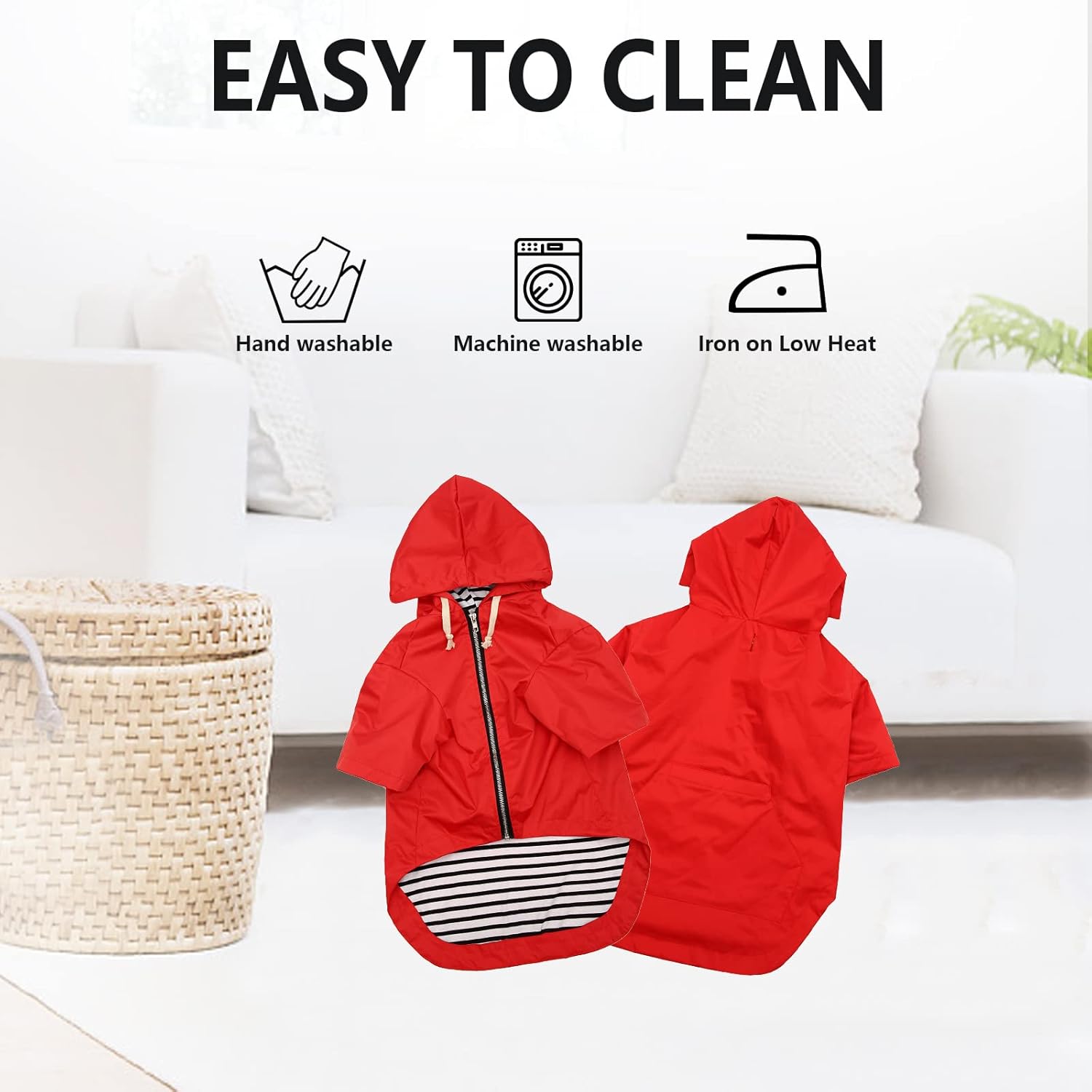 Chubasquero impermeable para perros con capucha para perros pequeños y medianos, poncho con correa reflectante, bolsillo de almacenamiento y agujero