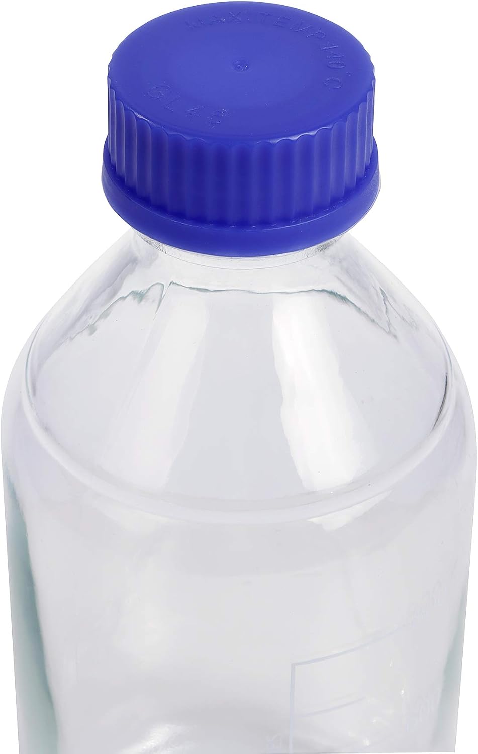 Pastein 4 piezas 33.8 fl oz graduado redondo reactivo mediosbotella de vidrio de almacenamiento con GL45 tapón de rosca de polipropileno azul