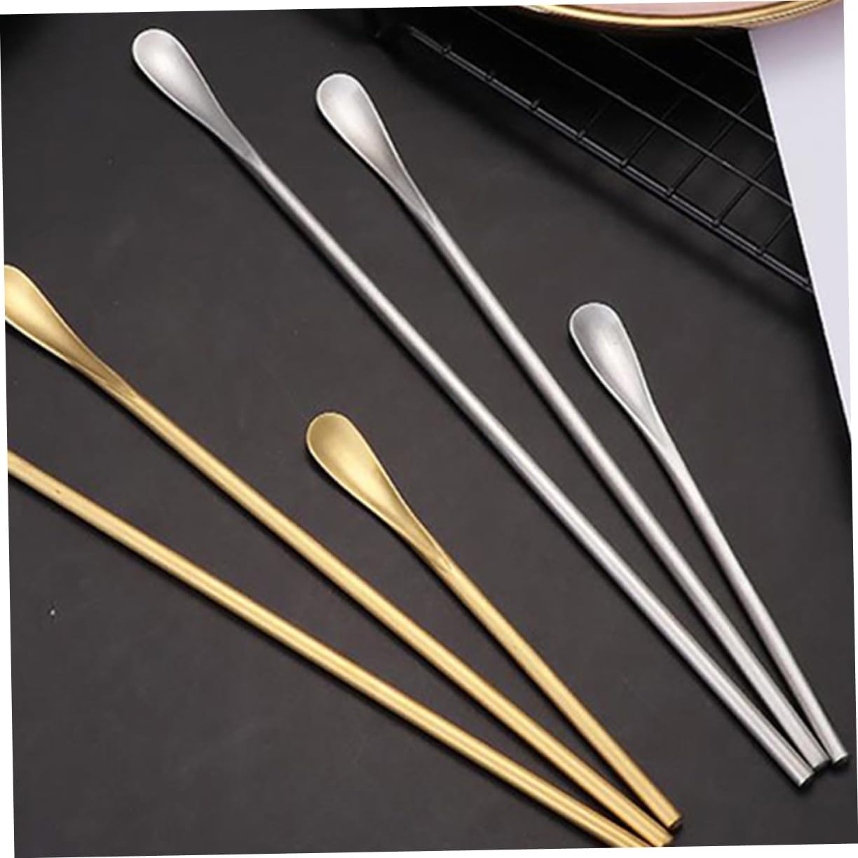 Cuchara de hielo de acero inoxidable, cucharas para remover miel, cucharas para mezclar café, cucharas para revolver bebidas, cucharas para revolver